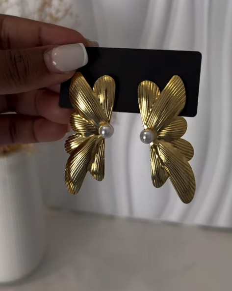 Gold Stainless Steel Earrings - Image 1