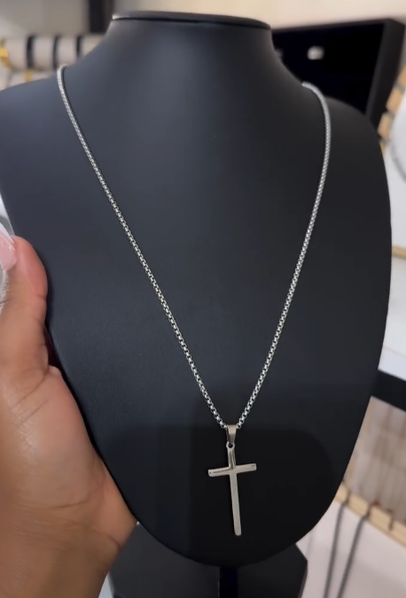 Men's Silver Stainless Steel Neck Chains - Image 1