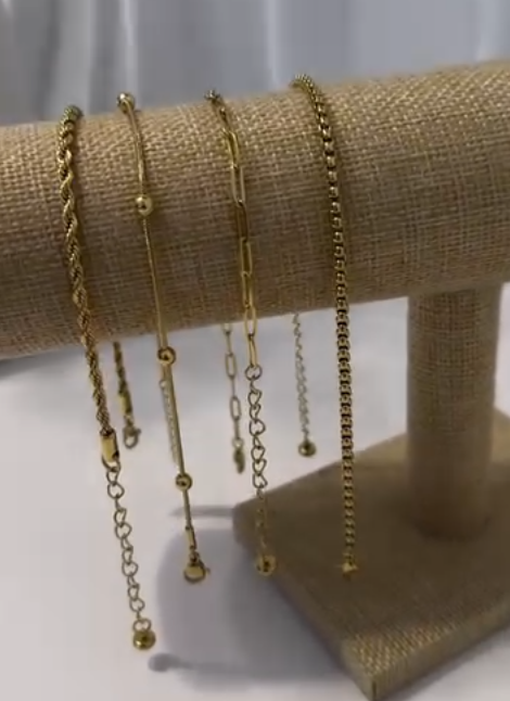 Titanium Gold Non-Tarnish Anklets & Ring - Image 1